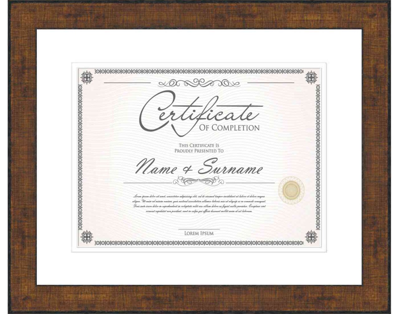 Antique Gold Diploma Frame for Certificate, Acid-Free White Mat, UV Acrylic, Backing, and Hanging Hardware, 8 Sizes Available